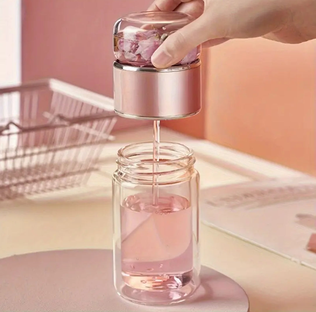 Doppelwandiger Glass-Tee-Infuser-Flasche