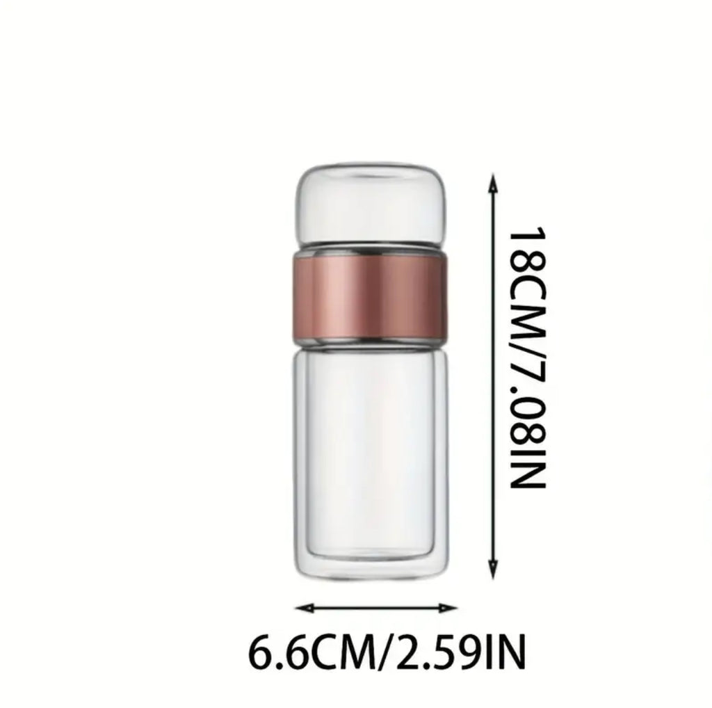 Doppelwandiger Glass-Tee-Infuser-Flasche