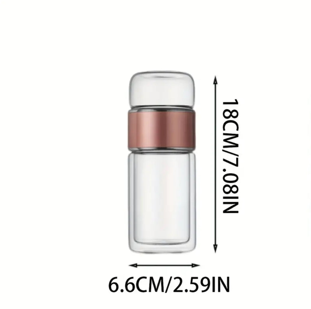 Doppelwandiger Glass-Tee-Infuser-Flasche