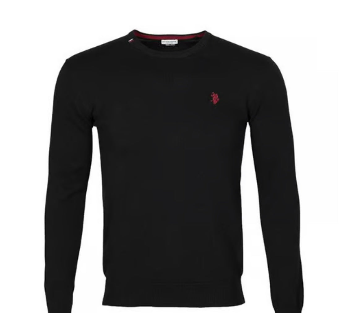 Us Polo- Pullover-Schwarz