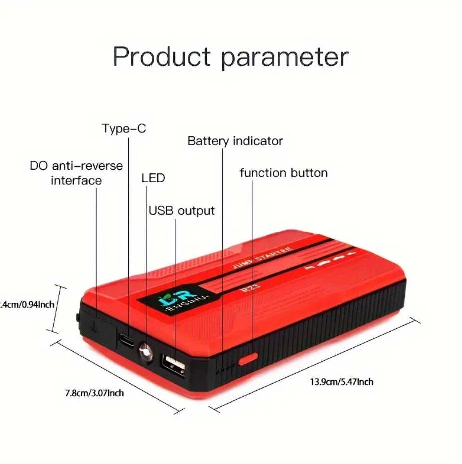 Jumpstarter Powerbank 12V - Auto Starthilfe & Handy Ladegerät